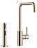 Dornbracht Meta Square Küchenarmatur Einhebelmischer Ausladung 235mm für Spül /Profibrause champagne (33826861-47)