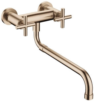 Dornbracht Tara Wand / Br&uuml;ckenbatterie mit herausziehbarem Auslauf Ausladung 365 545 mm gold (31151892-46)