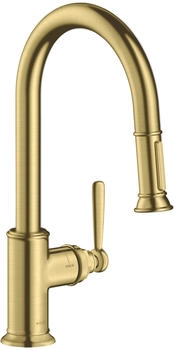Hansgrohe AXOR Montreux Einhebel Küchenmischer 180 mit Ausziehbrause brushed brass (16581950)