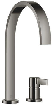 Dornbracht MEM Zweilochbatterie K&uuml;chenarmatur mit Einzelrosetten Ausladung 241mm dark chrome (32815682-19)