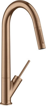 Hansgrohe Axor Starck Einhebel K&uuml;chenmischer 270 mit Ausziehbrause brushed red gold (10821310)