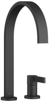 Dornbracht MEM Zweilochbatterie K&uuml;chenarmatur mit Einzelrosetten Ausladung 241mm schwarz matt (32815682-33)