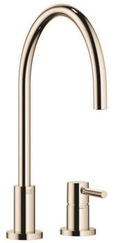 Dornbracht Zweilochbatterie Einzelrosetten TARA Spülbrausegarnitur Champagne 22kt Gold Hochdruck (32816888-47+27731970-47)