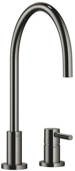 Dornbracht Zweilochbatterie Einzelrosetten TARA Profibrausegarnitur Dark Chrome Hochdruck (32816888-19+27799970-19)
