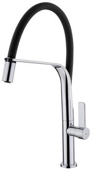 Teka Küchenarmatur FO 997 FN Chrom/Schwarz, schwenkbarer Auslauf, Geschirrbrause (62997020FN)