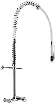 Delabie Geschirrsp&uuml;lbrause-Garnitur Wandmischer mit Handbrause, Chrom (G6433)