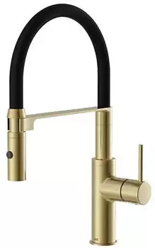 Lenz Elektronik NALU K&uuml;chenarmatur flexible Pendelbrause 2 Strahlarten Gold (46070241)