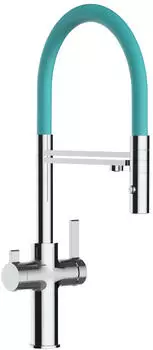 Vizio 3-Wege-K&uuml;chenarmatur FC T&uuml;rkis 360&deg; schwenkbar mit Handbrause (VZFC078109)