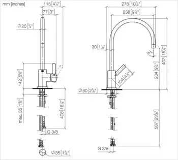 Dornbracht TARA Einhebelmischer f&uuml;r Sp&uuml;l-/Profibrause Chrom (33836888-00)