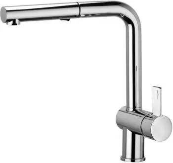 Paffoni Rock Spültischarmatur mit ausziehbarer Brause, Edelstahl-Optik (RO285ST)