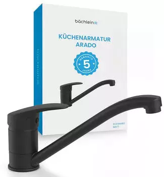 B&auml;chlein Arado Einhand-Sp&uuml;ltischbatterie 360&deg; schwenkbar Matt Schwarz