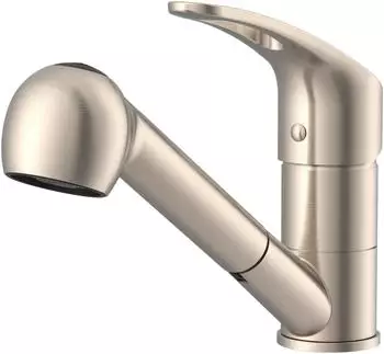 Lenz Elektronik KELA K&uuml;chenarmatur Einhebelmischer, ausziehbare Handbrause, Nickel matt (44840022)