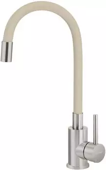 Deante LUNO Küchenarmatur mit flexiblem Auslauf, Edelstahl-Beige (BOC_5720)