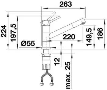 Blanco KANO-F Einhebel K&uuml;chenarmatur Fenstermontage Hochdruck chrom (527959)