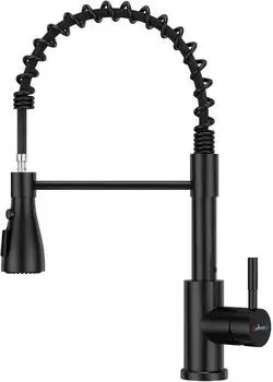 LuxusKollektion Küchenarmatur schwarz mit Brause, 3 Strahlarten, 360° drehbar