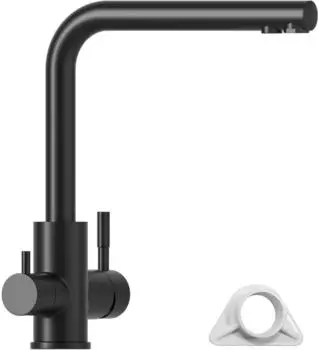 LuxusKollektion 3-Wege Spültischarmatur 360° drehbar, Edelstahl, Schwarz (APPASO)