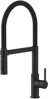 Lenz Elektronik ALUNA K&uuml;chenarmatur mit Pendelbrause, 2 Strahlarten, schwarz-matt (46070551)