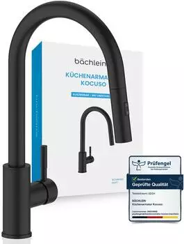 Bächlein Kocuso Küchenarmatur ausziehbar 360° schwenkbar, matt schwarz (7e468d68-3d84-4495-bc29-e5f396eb3685)