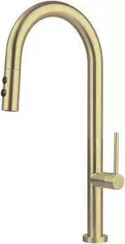 Deante Olfato Küchenarmatur mit ausziehbarer Brause, 2 Strahlarten, gebürstetes Gold (BQO_R72M)
