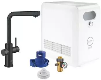 GROHE Blue Professional L-Auslauf Set, ausziehbar, velvet black (31326KS2)