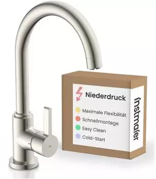 instmaier Leona Niederdruck K&uuml;chenarmatur Edelstahl 360&deg; schwenkbar (1012025)