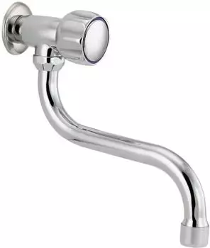 Hydroland Wandarmatur mit schwenkbarem S-Auslauf, Kaltwasser, 3/4"