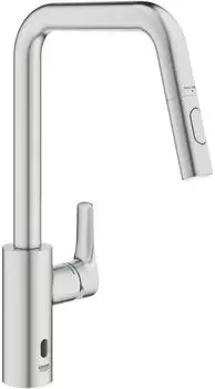 GROHE Eurosmart Hybrid-Sp&uuml;ltischbatterie Einhand, herausziehbar, supersteel (101235DC00)