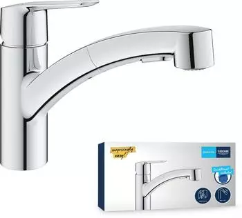 GROHE QuickFix Start Spültischarmatur mit herausziehbarer Brause, chrom (1012410000)
