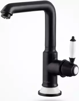 PaulGurkes Retro Waschtisch-/Küchenarmatur Niederdruck, schwarz (PGNX58-ND-QP)