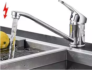LuxusKollektion Küchenarmatur Niederdruck, Messing, 360° drehbar, Keramikkartusche
