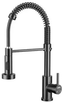 LuxusKollektion K&uuml;chenarmatur mit ausziehbarem Brausekopf, 2 Strahlarten, 360&deg; schwenkbar, schwarz
