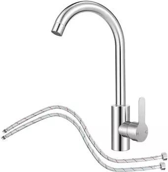 LuxusKollektion K&uuml;chenarmatur Einhebelmischer 360&deg; drehbar, Hochdruck, Edelstahl