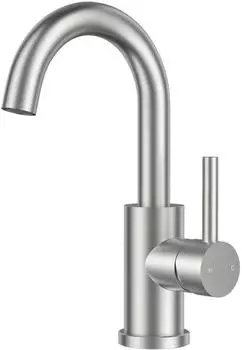 LuxusKollektion Waschtischarmatur 360° drehbar, Edelstahl, 175mm Auslaufhöhe