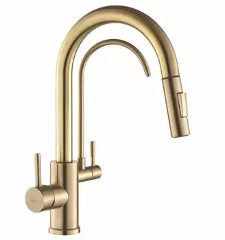 Rea Eco Fresh K&uuml;chenarmatur mit Wasserfilter, geb&uuml;rstetes Gold (REA-B7596)