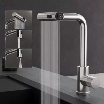 Mai & Mai Turnix-02 K&uuml;chenarmatur ausziehbare Brause, 360&deg; schwenkbar, Edelstahl silber (Turnix-02)