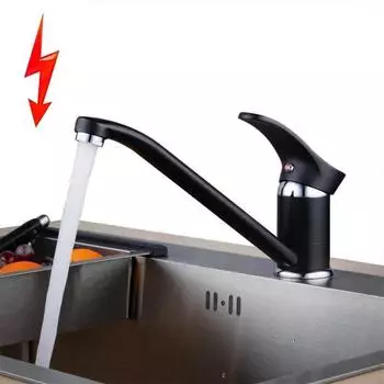 LuxusKollektion K&uuml;chenarmatur Niederdruck Messing Einhebelmischer schwarz 360&deg; schwenkbar