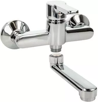 tecuro CLASSIC Wand-Sp&uuml;ltischbatterie Einhebel, S-Auslauf 120mm, glanzverchromt (80818-121)