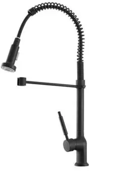 Feridras K&uuml;chenarmatur Einhebelmischer, ausziehbare Brause, schwarz matt (401059)