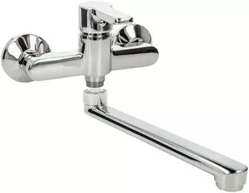 tecuro CLASSIC Einhebel-Wand-Sp&uuml;ltischbatterie S-Auslauf 300mm, glanzverchromt (80818-301)