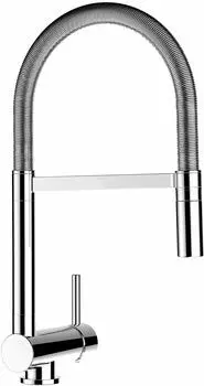 Vizio Niederdruck-K&uuml;chenarmatur Vorfenster umklappbar 6cm, 360&deg; Auslauf, 2-Strahl-Handbrause, chrom
