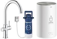 Grohe Red Duo Sp&uuml;ltischarmatur mit C-Auslauf und Boiler Gr&ouml;&szlig;e M - Chrom -...