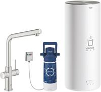 Grohe Red Duo Sp&uuml;ltischarmatur mit L-Auslauf und Boiler Gr&ouml;&szlig;e L - Supersteel...