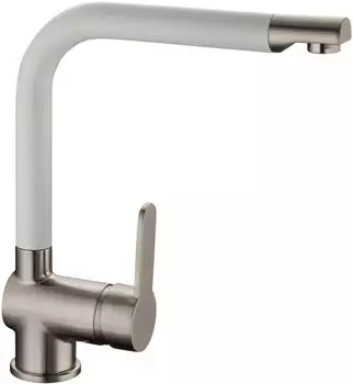 Schütte Spültischarmatur Rio Edelstahloptik/weiß matt (79864)