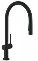M54 - Sp&uuml;ltischarmatur Talis Mit Ausziehbarer Brause, Sbox, Schwarz Matt 72801670 -