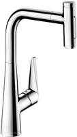 hansgrohe Metris Select K&uuml;chenarmatur 73867000 mit Ausziehbrause, 2jet, sBox, chrom