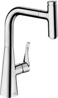 hansgrohe Sp&uuml;ltisch-Einhebelmischer 240 Metris Select M71 mit Ausziehauslauf,...