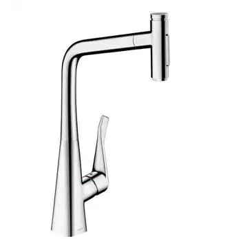 Hansgrohe Metris Select M71 K&uuml;chenarmatur 320 mit ausziehbarer Dual-Sp&uuml;lbrause chrom (73820000)