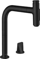 hansgrohe Metris Select 2-Loch-K&uuml;chenmischer 73818670 mattschwarz, 2jet,