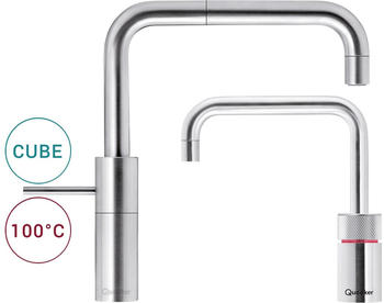 Quooker COMBI 2.2 E & CUBE Nordic Square TwinTaps RVS (Voll-Edelstahl)