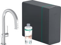 hansgrohe Aqittura M91 Filtersystem 210, Ausziehauslauf, 1jet, sBox, Starter Set,